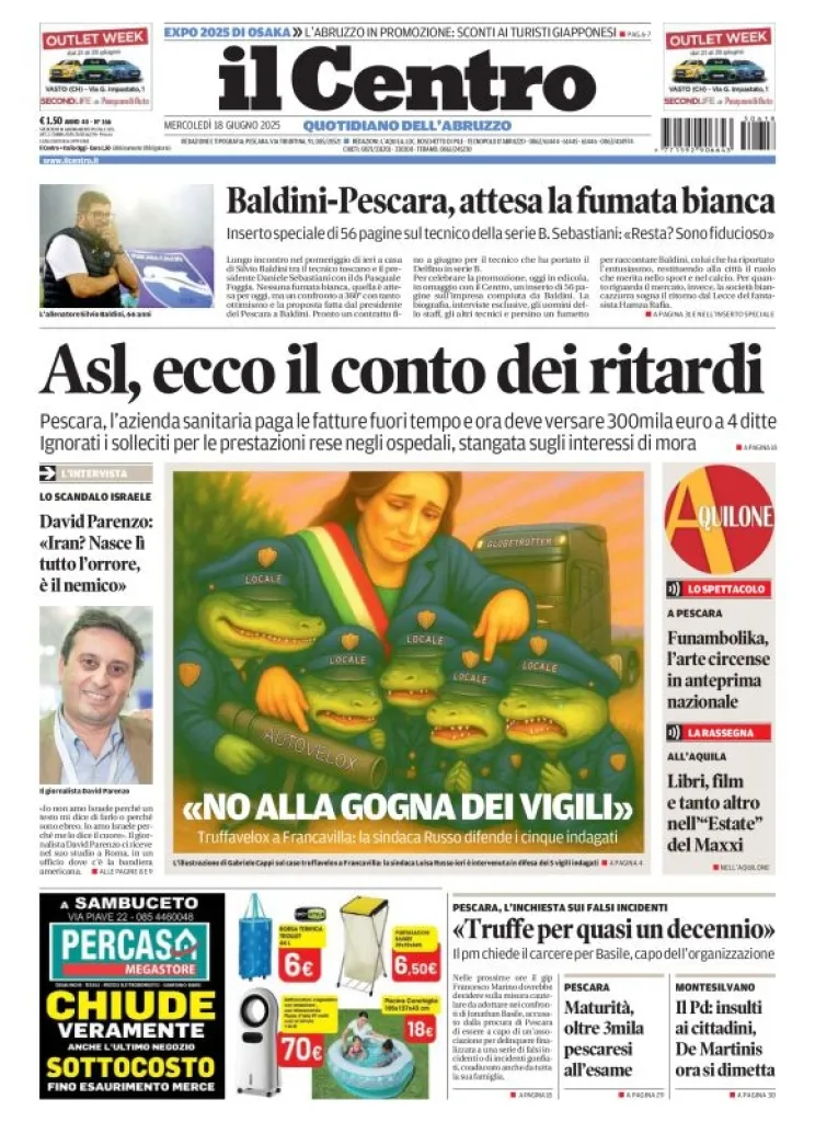 Prima-pagina-il centro-oggi-edizione-del-2025-06-18